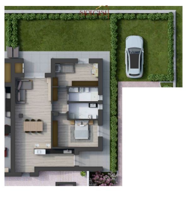 Appartamento con due camere da letto e giardino esclusivo