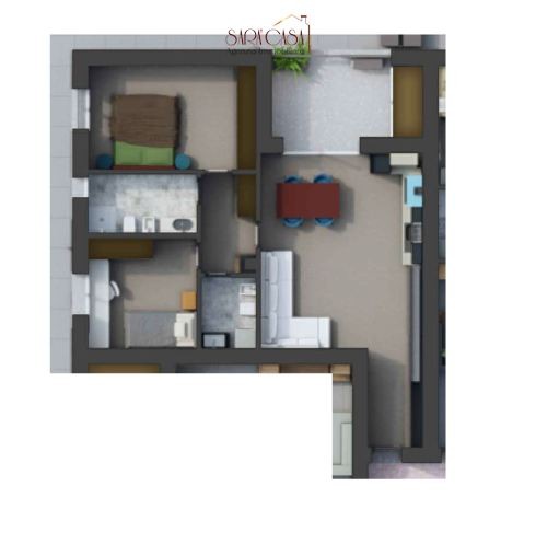 Appartamento con due camere da letto e terrazzo