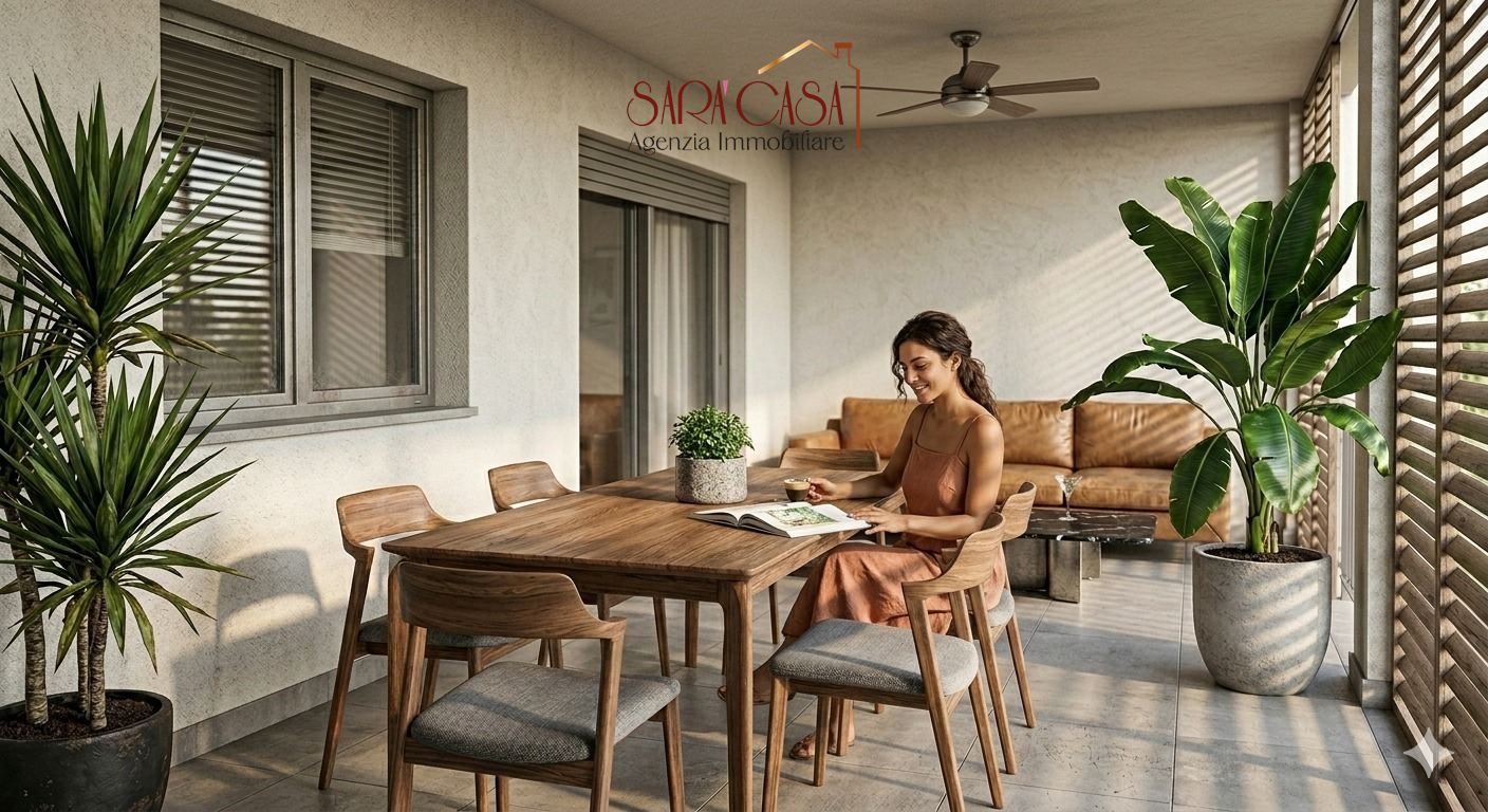 Elegante attico con tre camere da letto e due logge