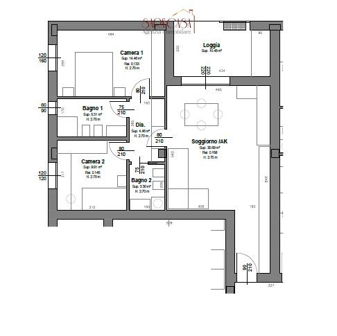 Appartamento con due camere da letto e terrazzo