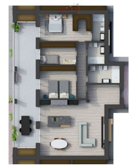 Splendido ATTICO con tre camere da letto e due bagni