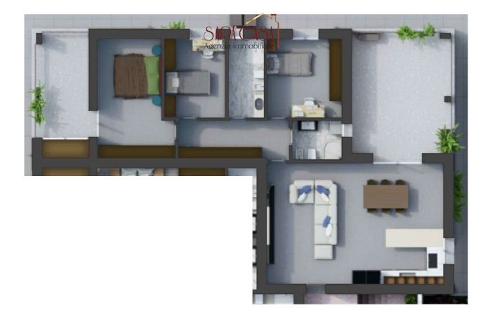 Splendido ATTICO con tre camere da letto e due bagni