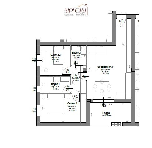Appartamento con due camere da letto e terrazzo