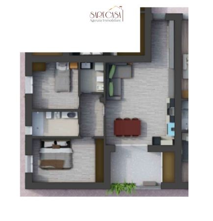 Appartamento con due camere da letto e terrazzo