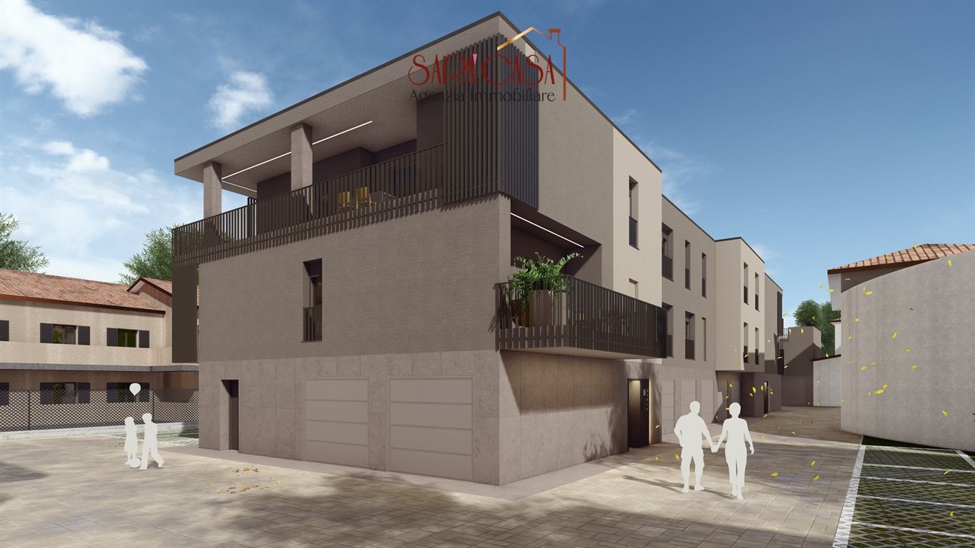 Attico con tre camere, due bagni e balcone di 30 mq