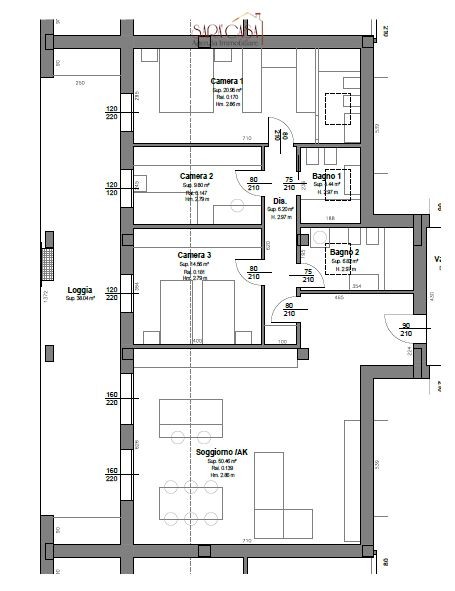 Splendido ATTICO con tre camere da letto e due bagni