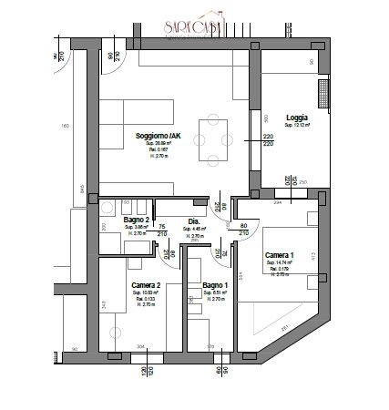 Appartamento con due camere da letto e terrazzo